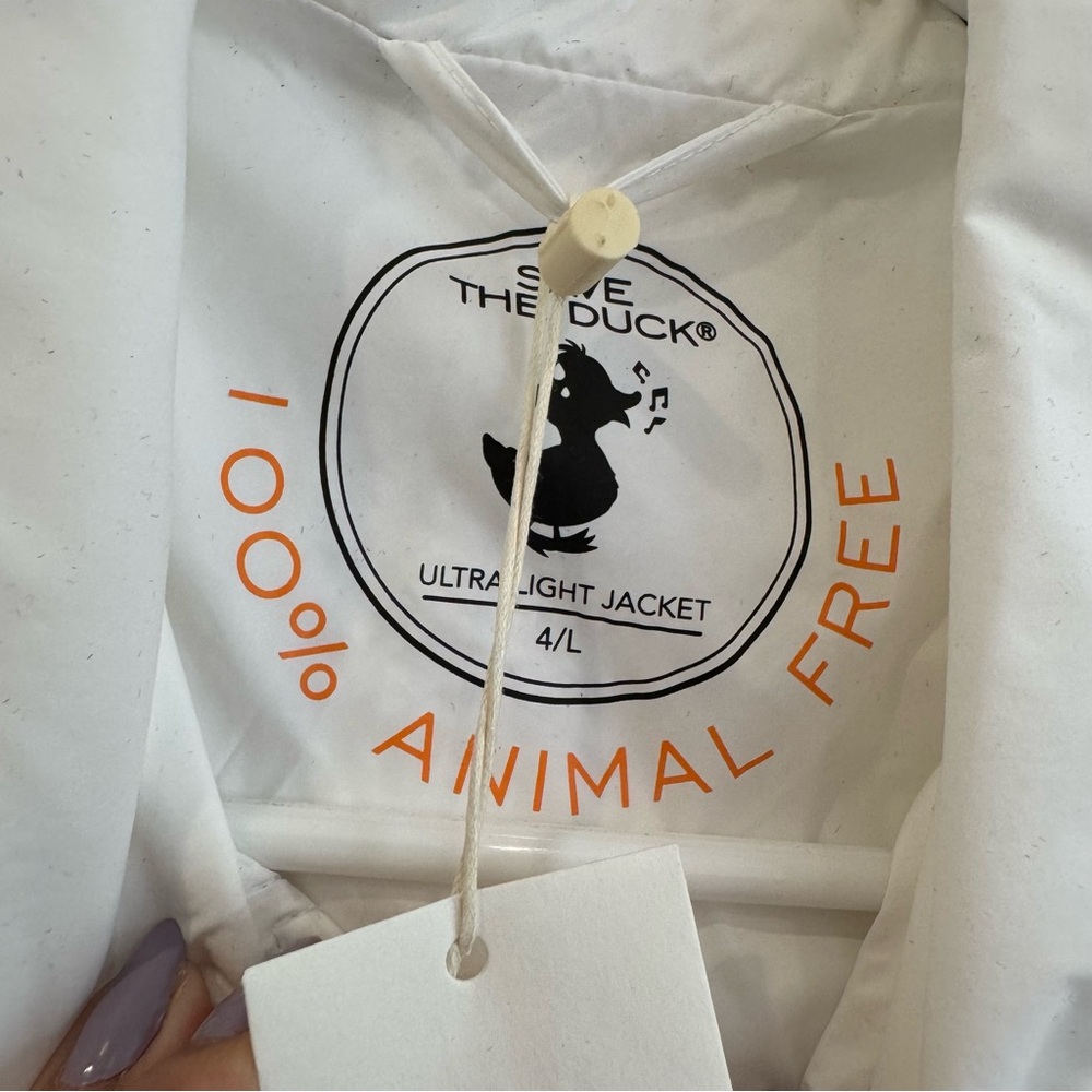 Save the Duck White Lightweight Button-Front Jack… - image 5